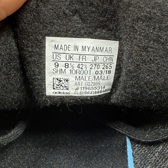 Adidas‎ Gazelle Originals Triple Black Suede Leather Sneakers Mens Shoes size 9 - Picture 13 of 14